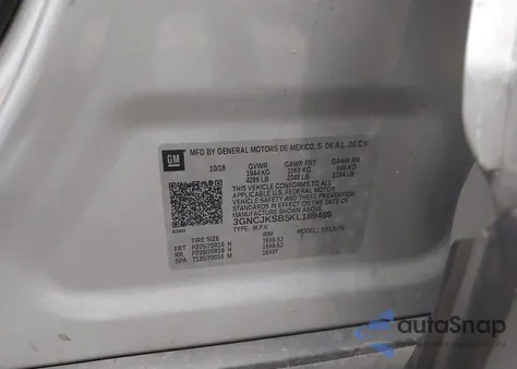 2019 Chevrolet Trax Ls from USA, damaged, VIN 3GNCJKSB5KL189469